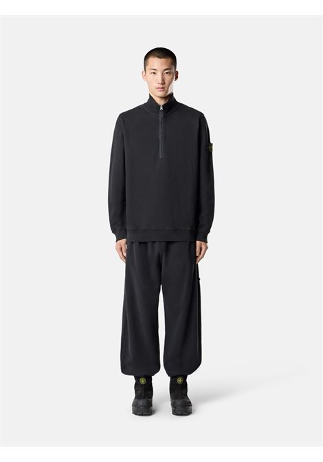 polo half zip uomo nera STONE ISLAND | K2S15 6100068 S0A20V0029